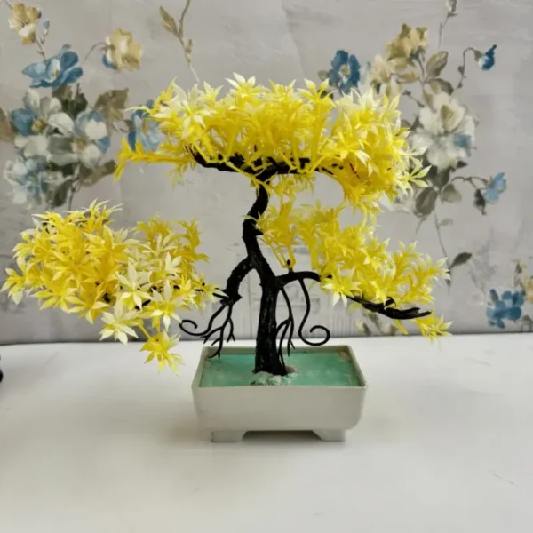 Artificial Bonsai Tree Yellow Decoration Piece - Image 2