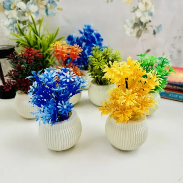 Pack Of 4 Mini Planters | Artificial Decoration Mini Plants - Image 8