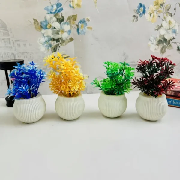 Pack Of 4 Mini Planters | Artificial Decoration Mini Plants - Image 7