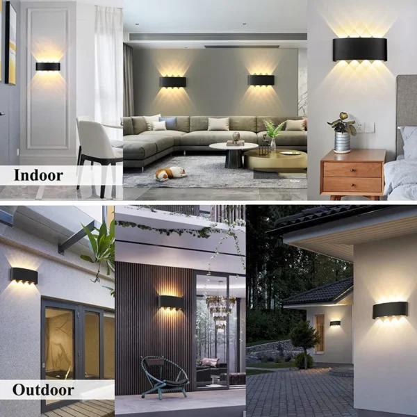 8 Way 8 Side Outdoor Waterproof Wall Light, Fancy Led Light For Wall, Aluminium Ip65 Waterproof Outdoor Wall Lamps 8 Watts - Image 2
