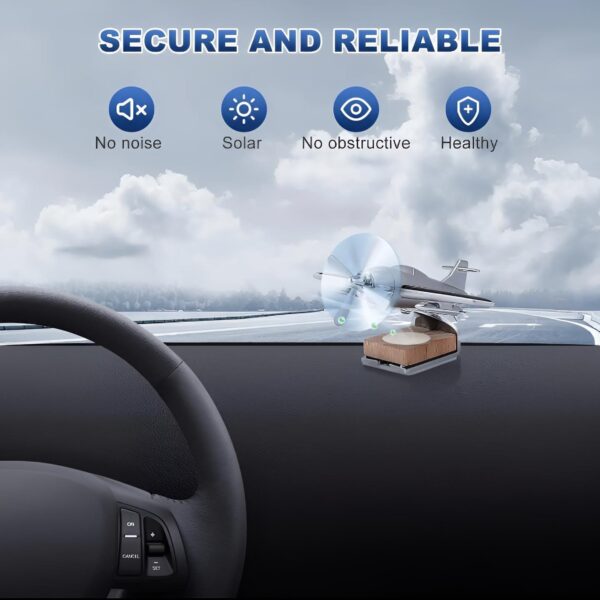 Cadecoration Plan Solar Powered Aeroplane Car Air Freshener – Car Dashboard Solar Decoration Plane -(random Design) - Image 2