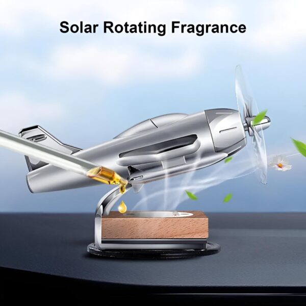 Cadecoration Plan Solar Powered Aeroplane Car Air Freshener – Car Dashboard Solar Decoration Plane -(random Design) - Image 4