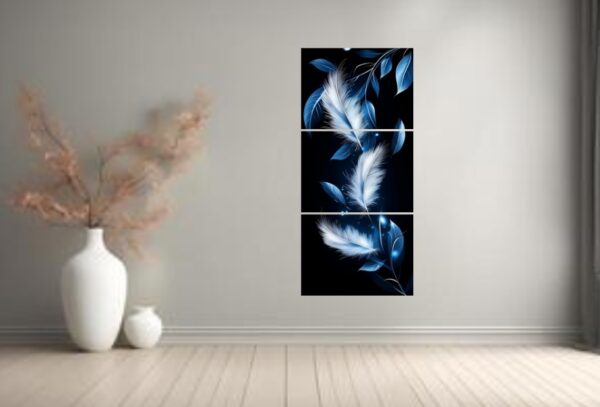 Set Of 3 Leaf Art Wooden Frames For Wall Decoration / Sticky Photo Tiles - Image 2