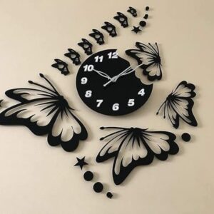 3d Wall Clock Butterfly Wooden Wall Clock