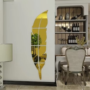 3d Acrylic Wall Leaf Mirror Reflection Room Decor 40 inch (3.4 feet) - Image 3