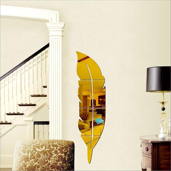 3d Acrylic Wall Leaf Mirror Reflection Room Decor 40 inch (3.4 feet)