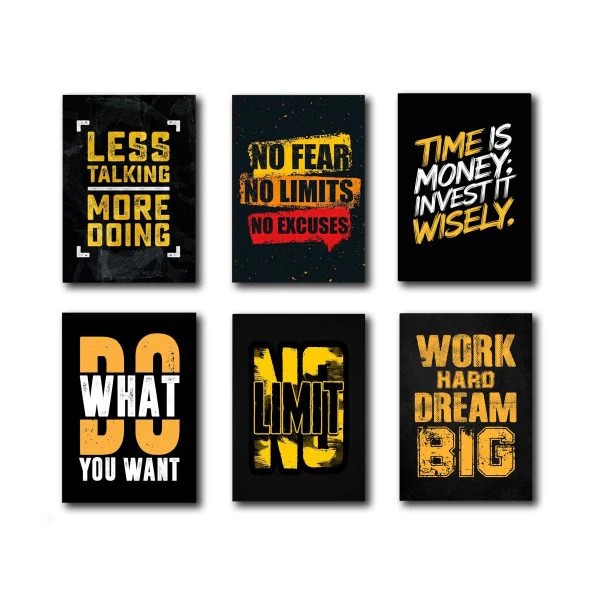 Set Of 6 Motivational Wooden Canvas Frames For Wall Decore 8×11 Inches Size / Sticky Phototiles Frames - Image 3